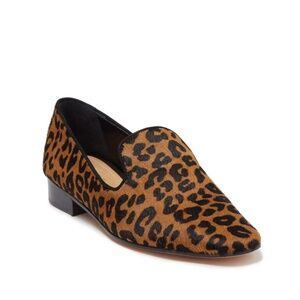 ✨NIB✨ SCHUTZ Graca Leopard Print Calf Hair Loafer Slip On Sandstone Black Sz 8M